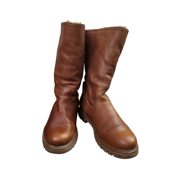 Panama Jack warm lined Bambina leather women's roll down faux fur boots 41/10 - Picture 4 of 13